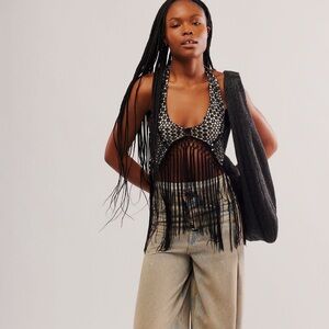 Free People disco halter bralette